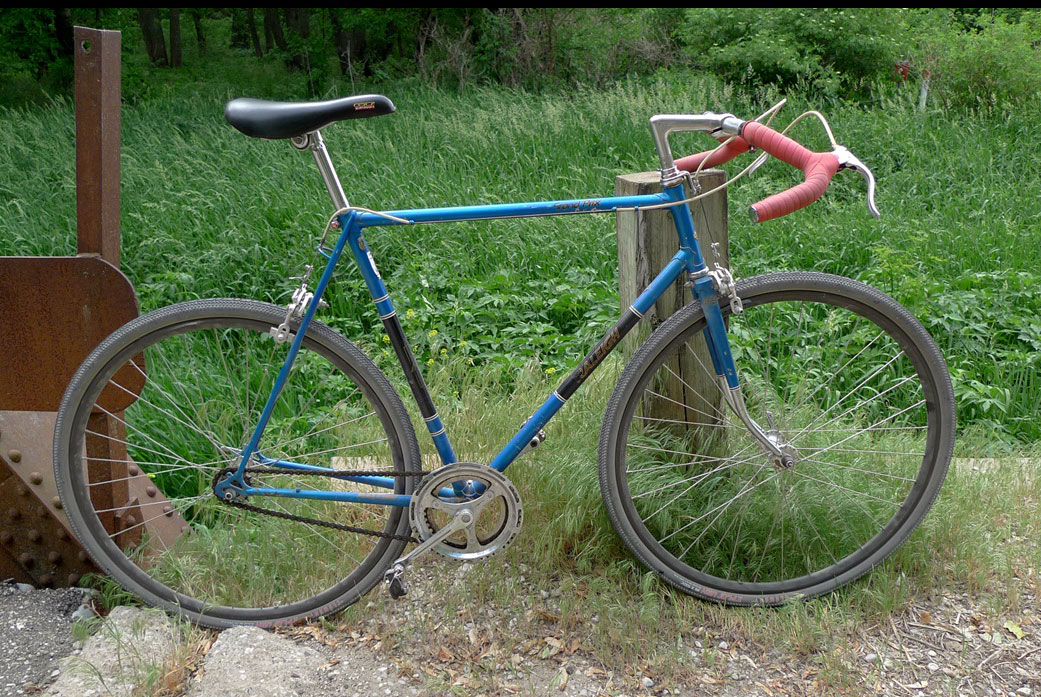 Here's an old 10-speed converted for gravel.