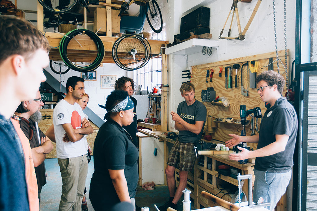 The Bamboo Bicycle Club offers workshops and class for people who want to build their own bikes.